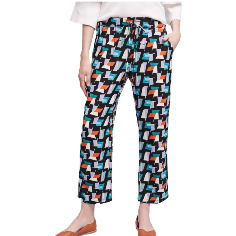 Anthropologie HEI HEI Ginza Geometric Print Pull On Pants Size Medium